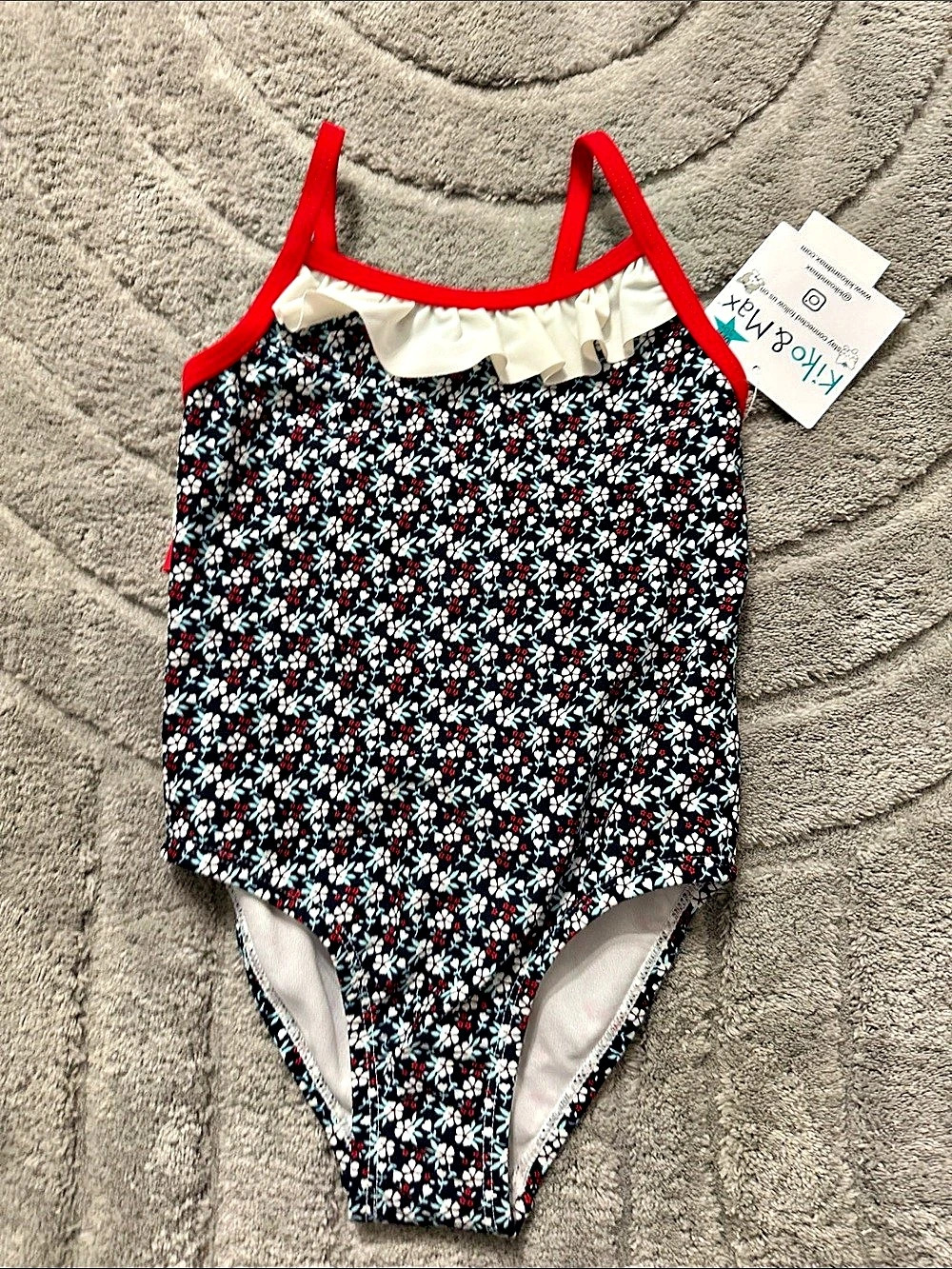 Kiko & Max Ruffle One-Piece Swimsuit Floral One-Piece Swimsuit Size 2T NWT